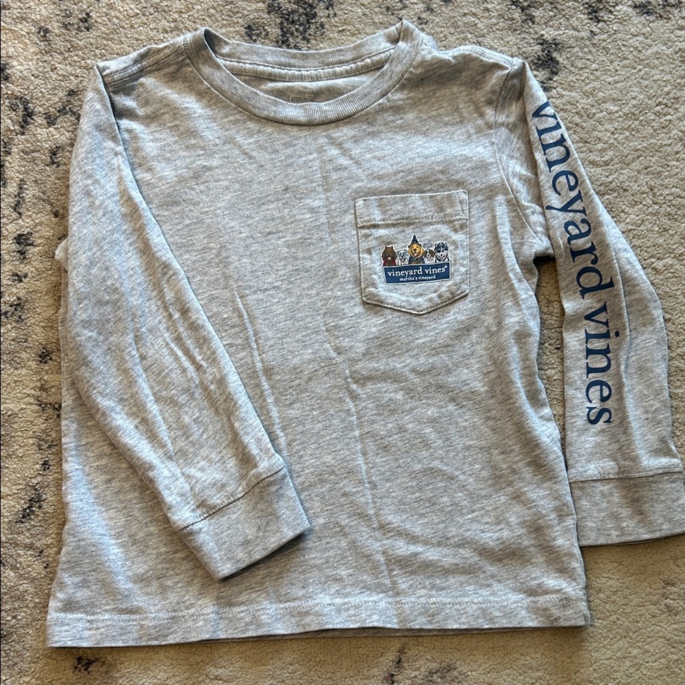 Vineyard Vines Kids Light Gray Long Sleeve Tee